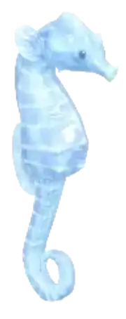 Caballito de mar de cristal nevado