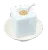 Latte en cubo de hielo