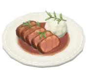 Carne con puré de rábano blanco