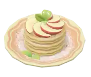 Panqueque con azúcar glacé de manzana