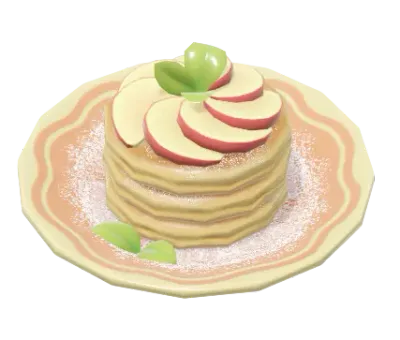 Panqueque con azúcar glacé de manzana
