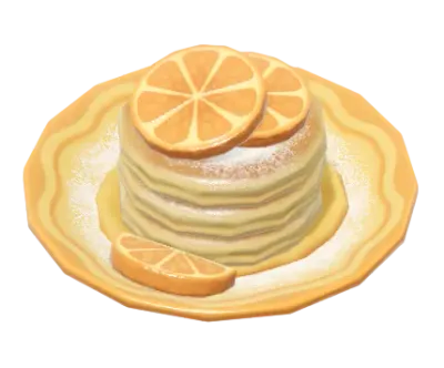 Panqueque con azúcar glacé de mandarina