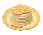 Panqueque con azúcar glacé de mandarina