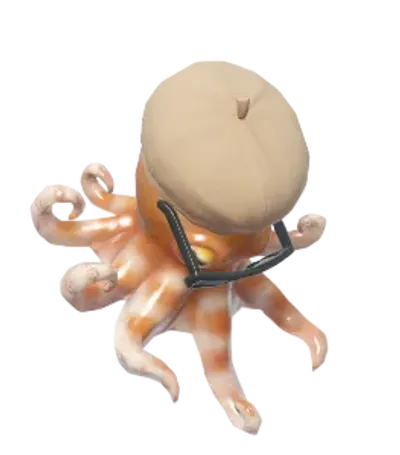 Pulpo pigmeo con sombrero de director marrón