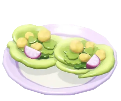 Taco de lechuga con mostaza silvestre