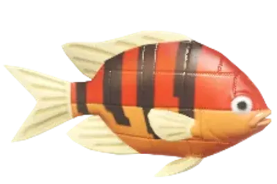 Pez payaso de bloques rojo