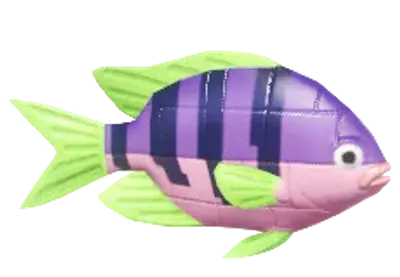 Pez payaso de bloques morado