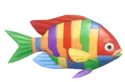 Pez payaso de bloques con franjas multicolor