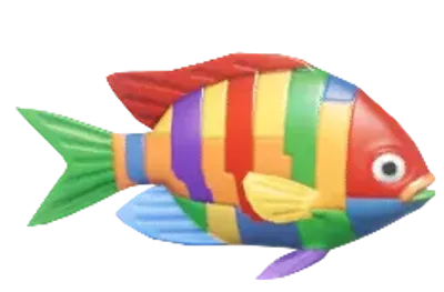Pez payaso de bloques con franjas multicolor