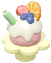 Granizado de frutas en cuenco de bloques