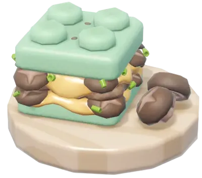 Hamburguesa de shiitake con carne de bloques
