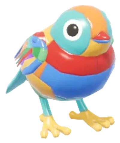 Gorrioncito multicolor de bloques