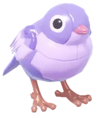 Gorrioncito morado de bloques